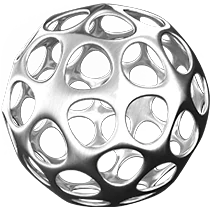 Full-cycle partnership - Porous metallic sphere representing interconnected services and end-to-end solutions